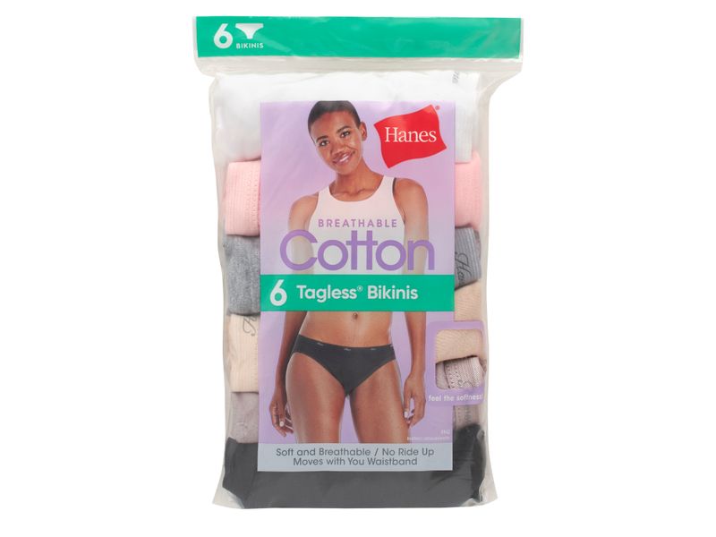 Bikini-Hanes-Algod-n-para-Mujer-6-pack-surtido-Talla-9-1-107471