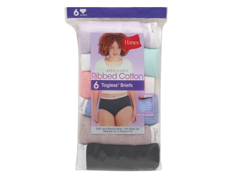 Panti-Hanes-Algod-n-Acanalado-para-Mujer-6-pack-surtido-Talla-7-1-107478