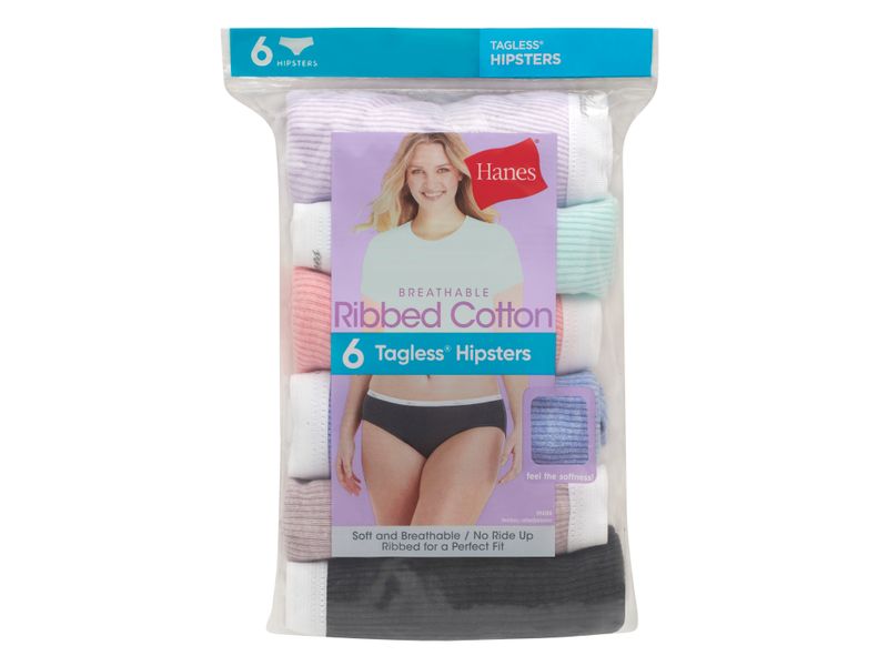 H-pster-Hanes-Acanalado-para-Mujer-6-pack-surtido-Talla-9-1-107486