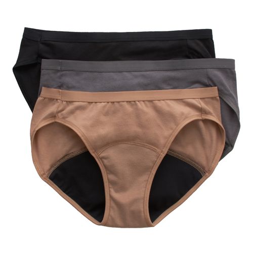 Panty Bikini Hanes, de Periodo para mujer, flujo Moderado, 3 pack surtido -Talla 6