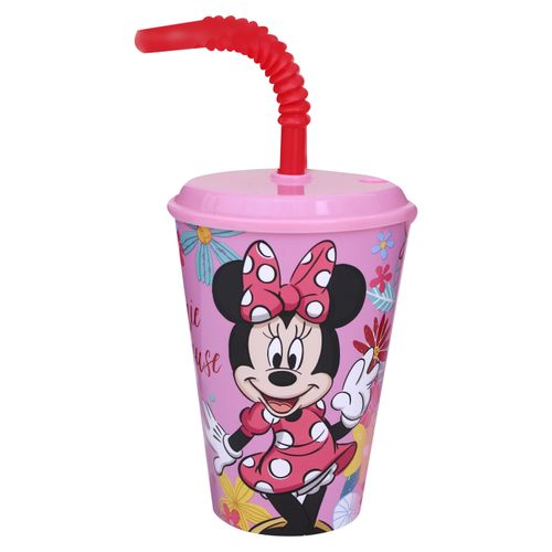 Stor Vaso Con Pajilla 430ml Minnie Mouse