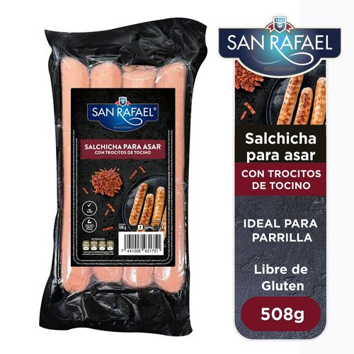 Salchicha San Rafael Para Asar Con Trocitos De Tocino - 508g