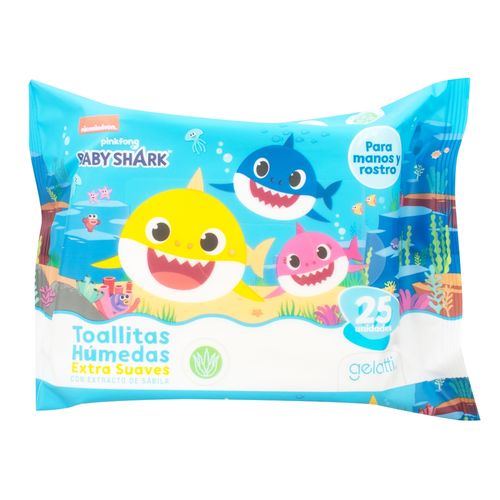 Toallitas Humed Gelatti Baby Shark 25 Ea