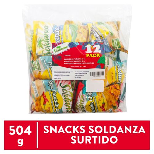 12 Pack Snacks Surtidos Soldanza 516gr