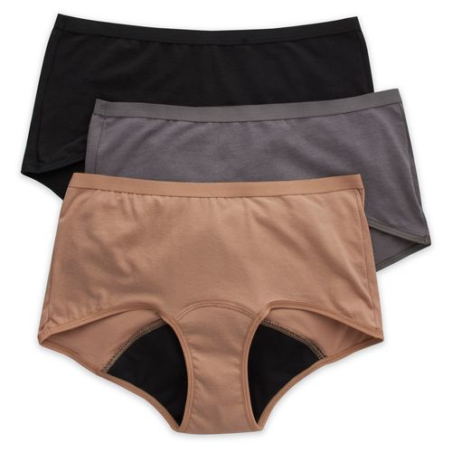 Boyshort Hanes, de Periodo para mujer, flujo Moderado, 3 pack surtido -Talla 9