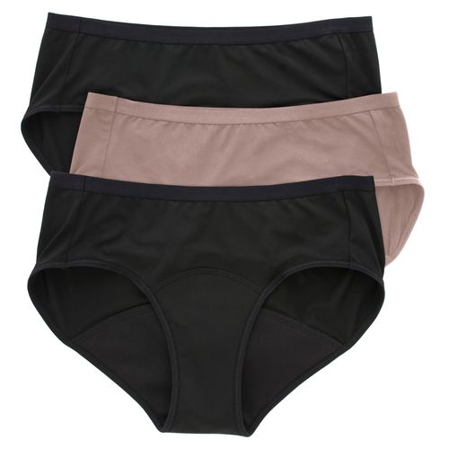 Hípster Hanes, de Periodo para mujer, flujo Moderado, 3 pack surtido -Talla 9