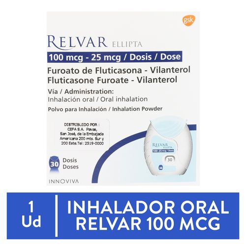 Relvar Ellipta 100/25Mg X30 Dosis