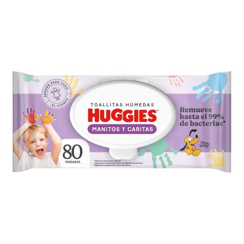 Toallitas Húmedas Huggies Manitos y Carita Desechables - 80 uds