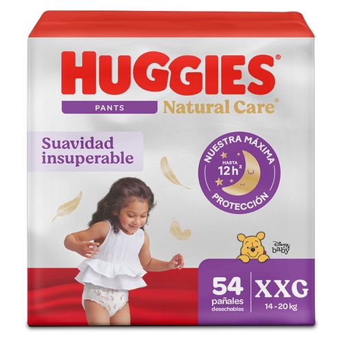 Pañales Huggies Natural Care Pants Etapa 5/XXG  Suavidad Insuperable - 54 uds