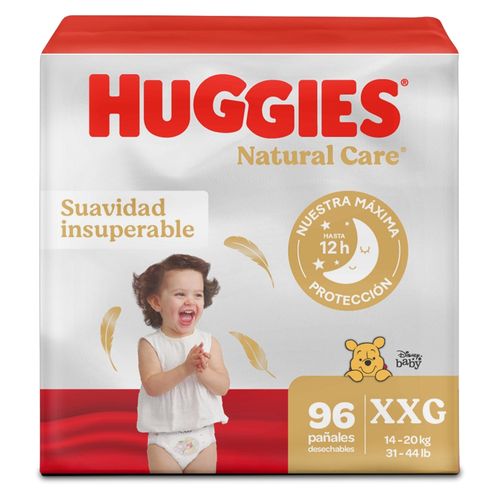 Pañales Huggies Natural Care Etapa 5/XXG Suavidad Insuperable - 96 uds