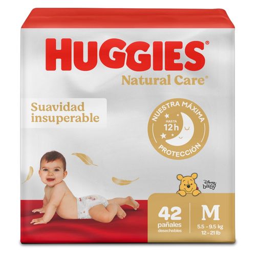 Pañales Huggies Natural Care Etapa 2/M Suavidad Insuperable - 42 uds