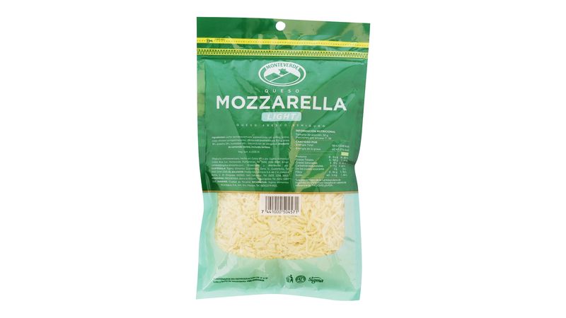 Comprar Queso Mozzarella Light Rallado Monteverde - 227Gr