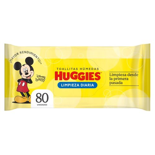 Toallitas Húmedas Huggies Limpieza Diaria Desechables - 80 uds