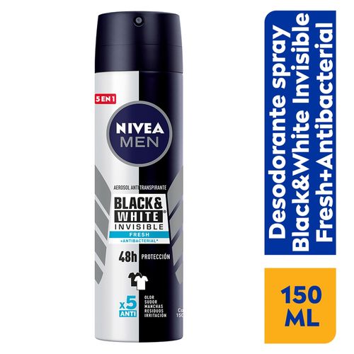 Desodorante Nivea Men  Antimanchas en Spray Black & White Invisible Fresh - 150 ml