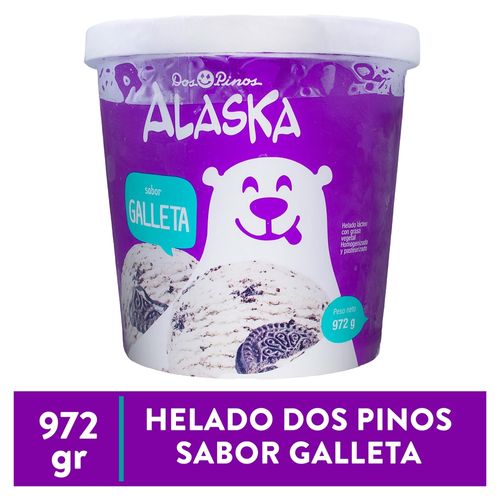 Helado Dos Pinos Alaska Sabor Galleta - 972 g