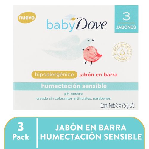 Jabón Dove Baby En Barra Hidratación Sensible 3 Pack - 225 g