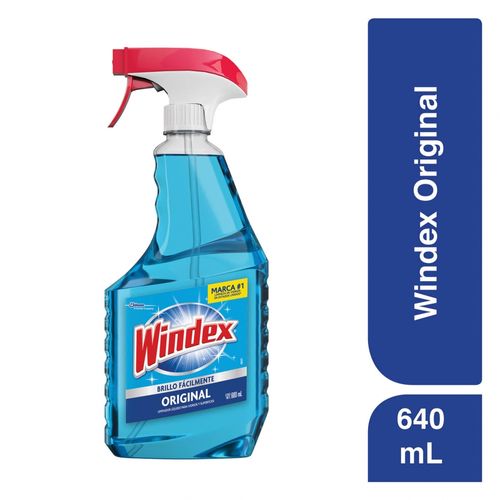 Limpiador Líquido Windex Vidrios Y Superficies, Brillo Fácilmente, Original, 1 Atomizador - 640ml