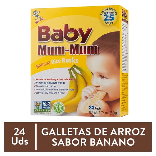 Galleta Baby Mum Mum infantil banana 24 Uds - 50 g