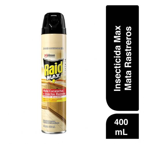 Insecticida Raid Max® Mata Cucarachas E Insectos Rastreros En Aerosol, Protección De La Cocina - 285ml