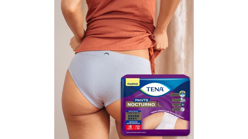 Ropa Interior Desechable Tena Pants Nocturno Talla M 8 Unidades