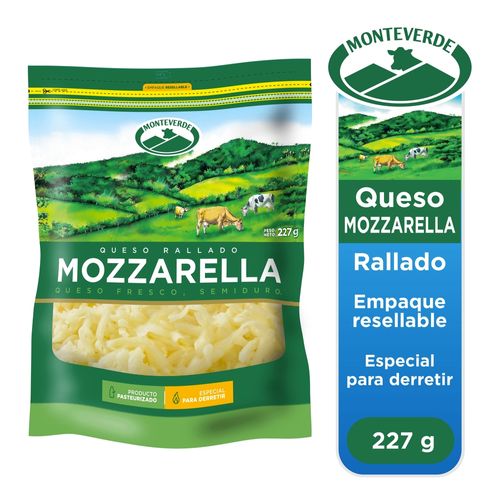 Queso Mozzarella Monteverde Rallado -227gr