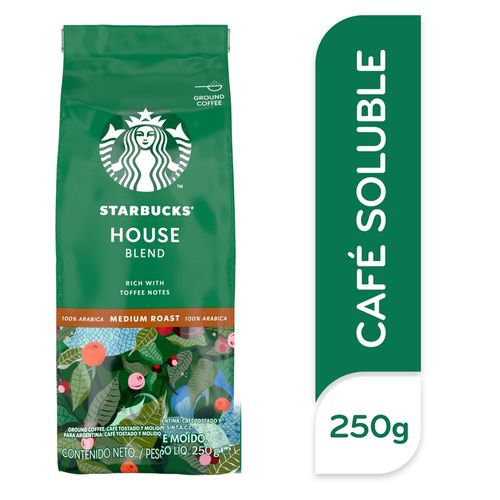 STARBUCKS® House Blend Tueste Medio Café Tostado y Molido Bolsa 250g