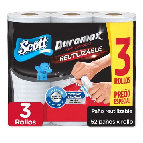 Toalla Reutilizable Scott Duramax 52 Paños por Rollo - 3 Rollos