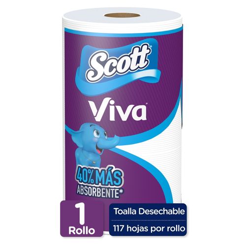 Toalla de Cocina Scott Viva 117 Hojas por Rollo - 1 Rollo