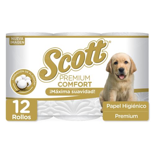 Papel higiénico Scott premium confort triple hoja - 12 rollos