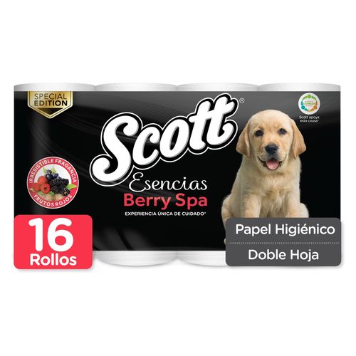 Papel Higiénico Scott Esencias Berry Spa Doble Hoja - 16 rollos