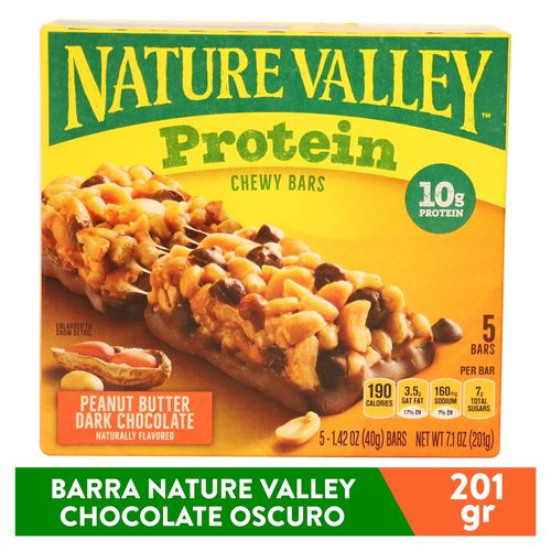 Barra Nature Valley chocolate oscuro con mantequilla de maní - 201 g