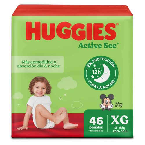 Pañales Huggies Active Sec Etapa 4/XG - 46 Unidades