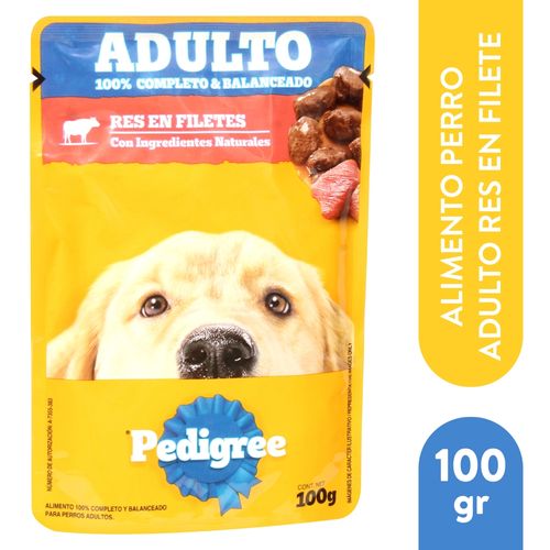 Alimento Pedigree para perro adulto sabor res y pollo - 100 g