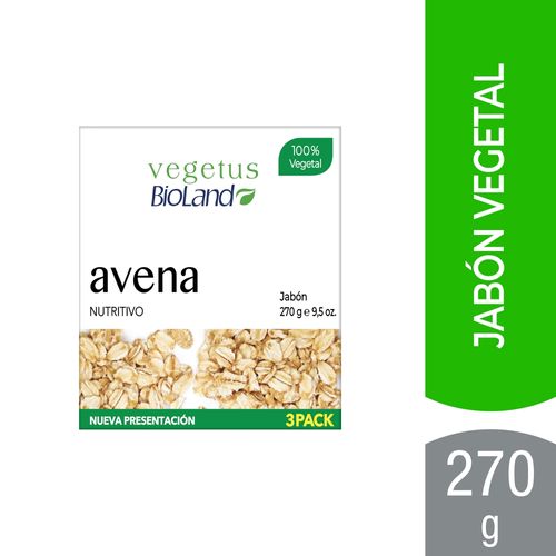 Jabón Bioland de Avena - Pack de 3 - 270g