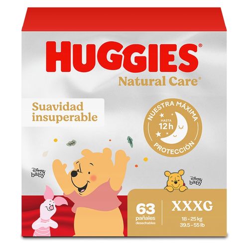 Pañales Huggies Natural Care Etapa 6/XXXG Suavidad Insuperable - 63 uds