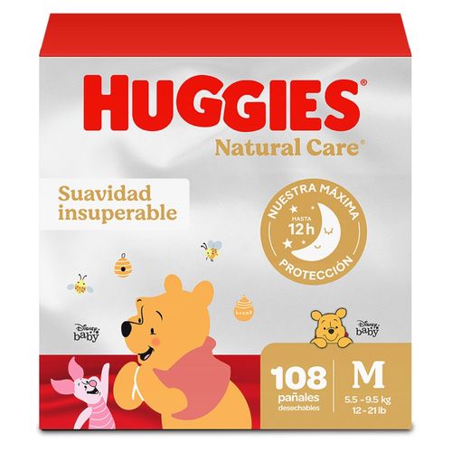 Pañales Huggies Natural Care Etapa 2/M - 108 Unidades