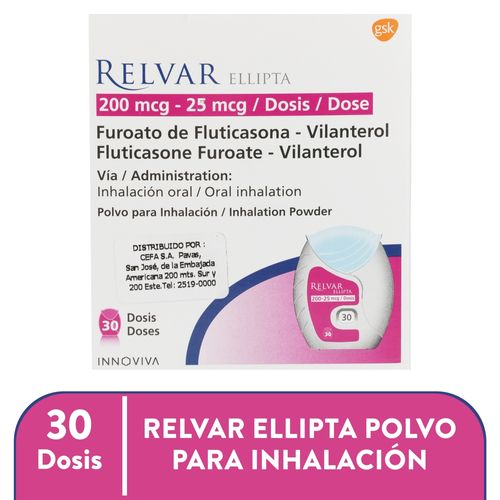 Relvar Ellipta 200/25Mg X30 Dosis