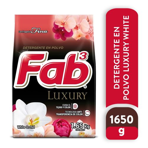 Detergente en polvo Fab 3 luxury orquídea blanca - 1.65 kg