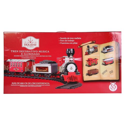 Tren Decorativo Holiday Time Iluminado y musical