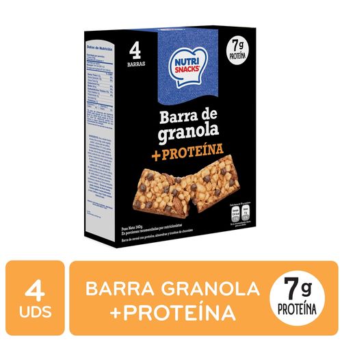 Barras Nutrisnacks De Granola + Proteína Con Almendras Y Trocitos De Chocolate, 7g De proteína - 140g