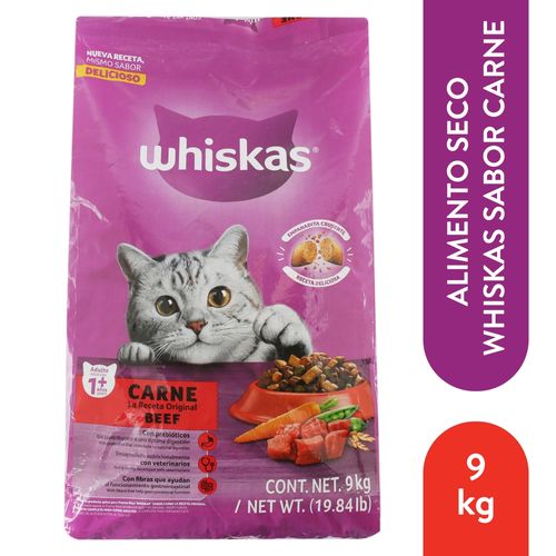 Alimento Whiskas para gato sabor a carne - 9 kg