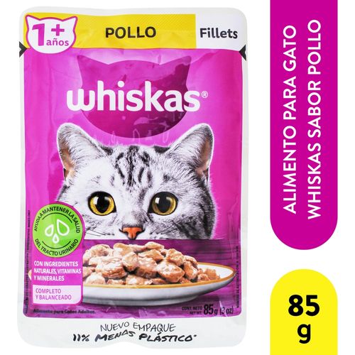 Alimento húmedo Whiskas para gato adulto sabor pollo - 85 g