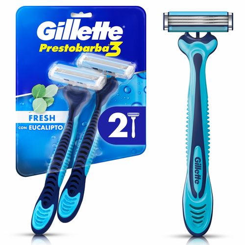 Máquina de Afeitar Gillette Prestobarba3 Fresh con Eucalipto 2 Uds