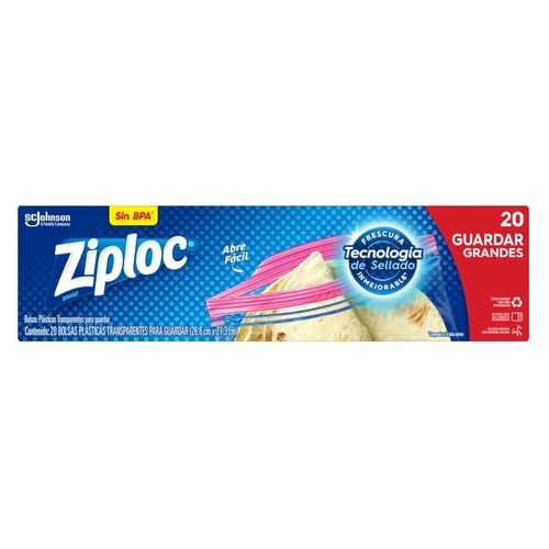 Bolsa Ziploc Reutilizable Para Guardar Grande - 20Uds