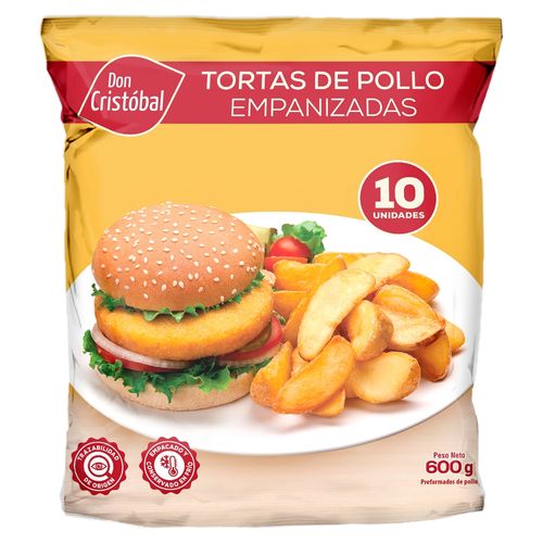 Tortas de Pollo Don Cristóbal Empanizadas - 10 uds