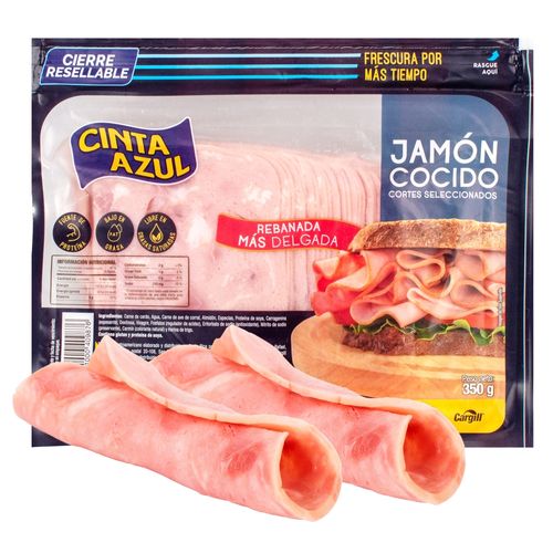 Jamón Cinta Azul cocido - 350 g