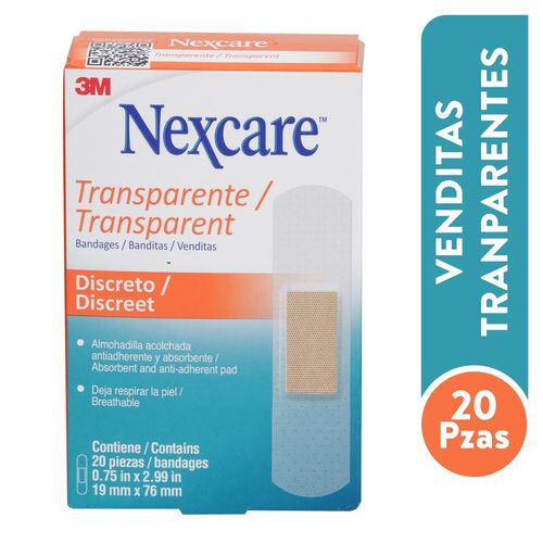 CURITA NEXCARE PLASTICA TRANSPARENTE - 20Uds