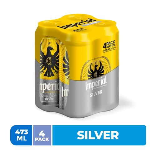 Cerveza Imperial Silver Lata 4Pack - 473 ml c/u