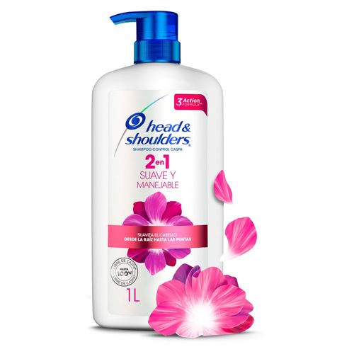 Shampoo 2 en 1 Head & Shoulders Suave y Manejable 1 L