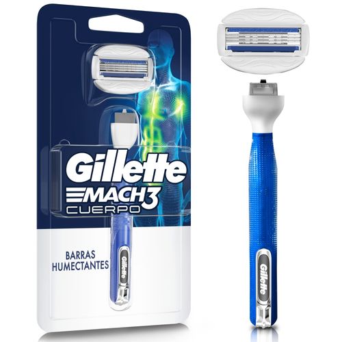 Máquina Afeitar Gillette Mach3 Cuerpo Con 3 Hojas, Afeitado Corporal - 1Uds